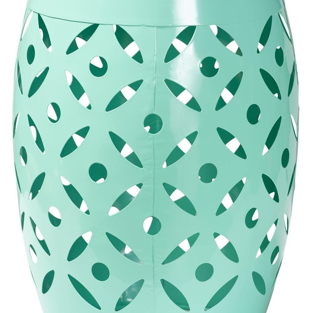 Hallie Modern and Contemporary Aqua Finished Metal Outdoor Side Table FredCo