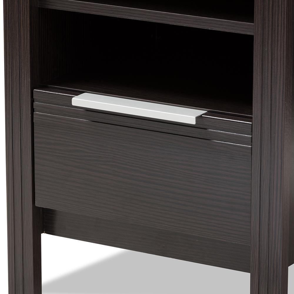 Hamish Modern and Contemporary Wenge Brown Finished 1-Drawer Nightstand FredCo