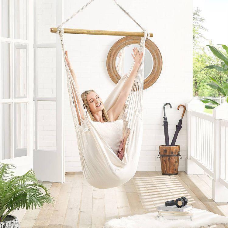 Hammock Chair with Stand Beige FredCo