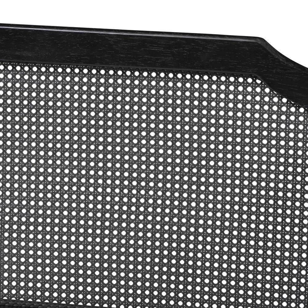 Hancock Mid-Century Modern Charcoal Finished Wood and Synthetic Rattan Twin Size Daybed FredCo