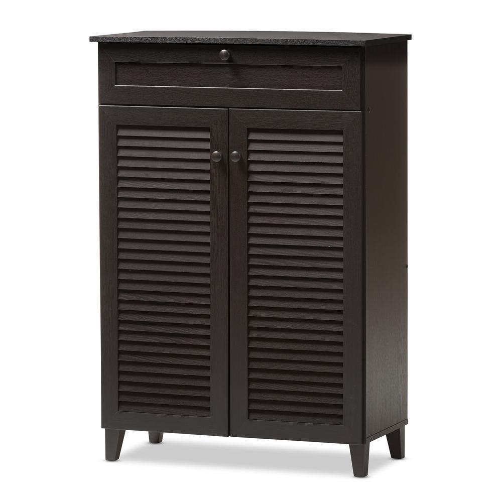 Harding Espresso Shoe-Storage Cabinet FredCo
