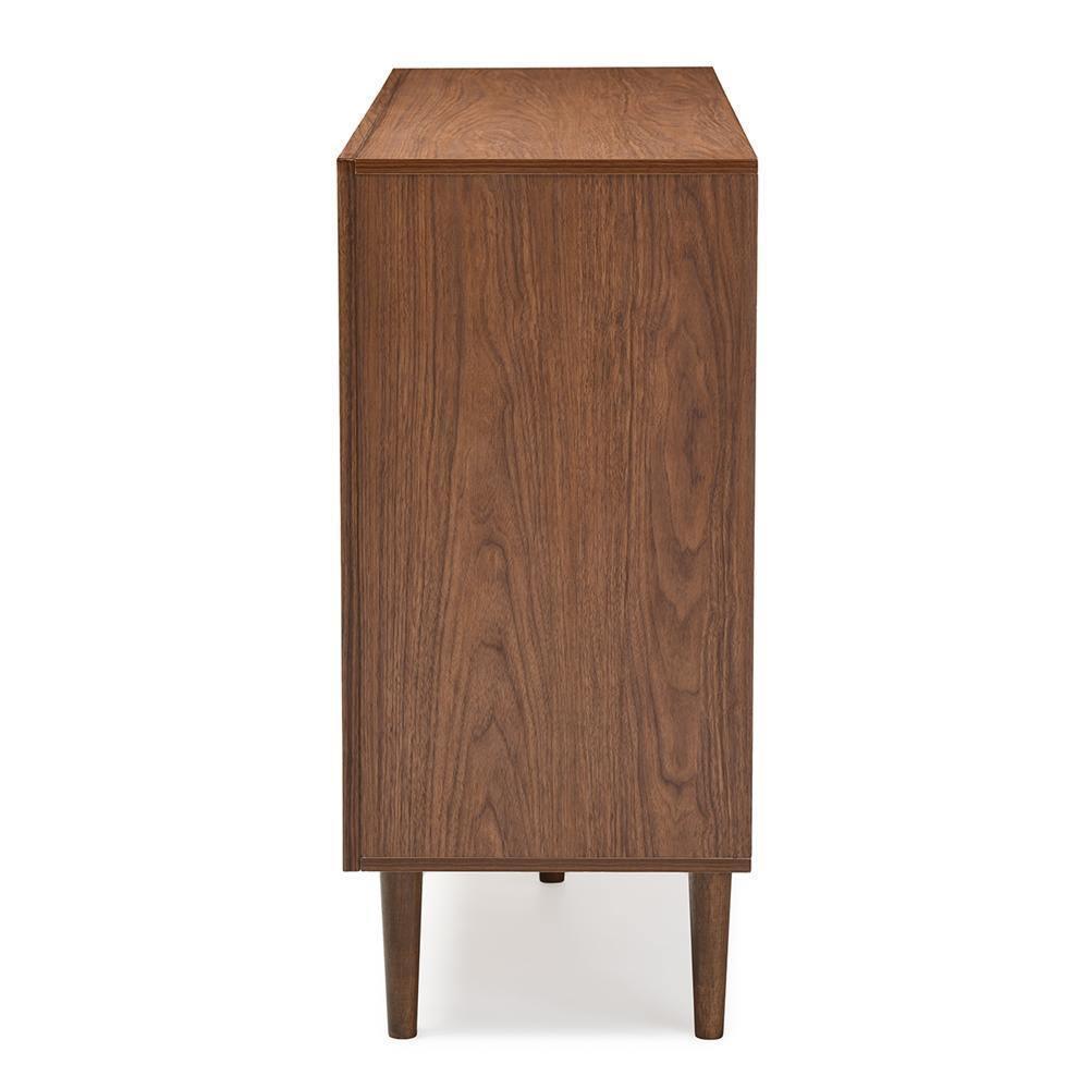 Harlow Mid-century Modern Scandinavian Style White and Walnut Wood 6-drawer Storage Dresser FredCo