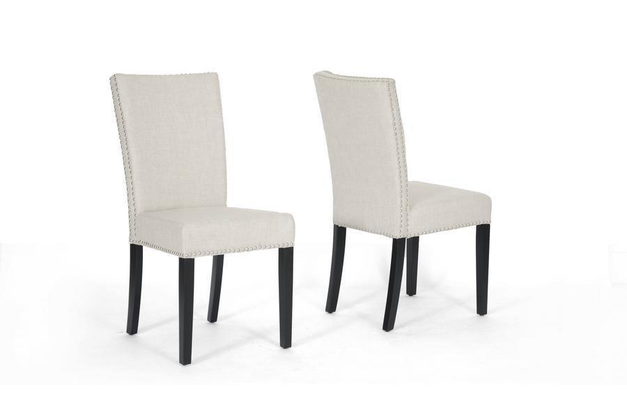 Harrowgate Beige Linen Modern Dining Chair (Set of 2) FredCo