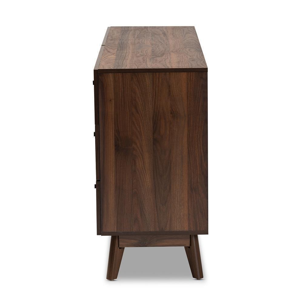 Hartman Mid-Century Modern Walnut Brown Finished Wood 6-Drawer Dresser FredCo