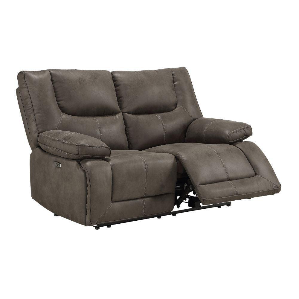 Harumi Loveseat w/USB Port (Power Motion) Gray Fabric FredCo