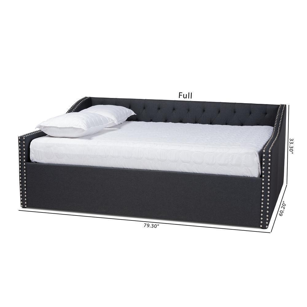 Haylie Modern and Contemporary Dark Grey Fabric Upholstered Full Size Daybed FredCo