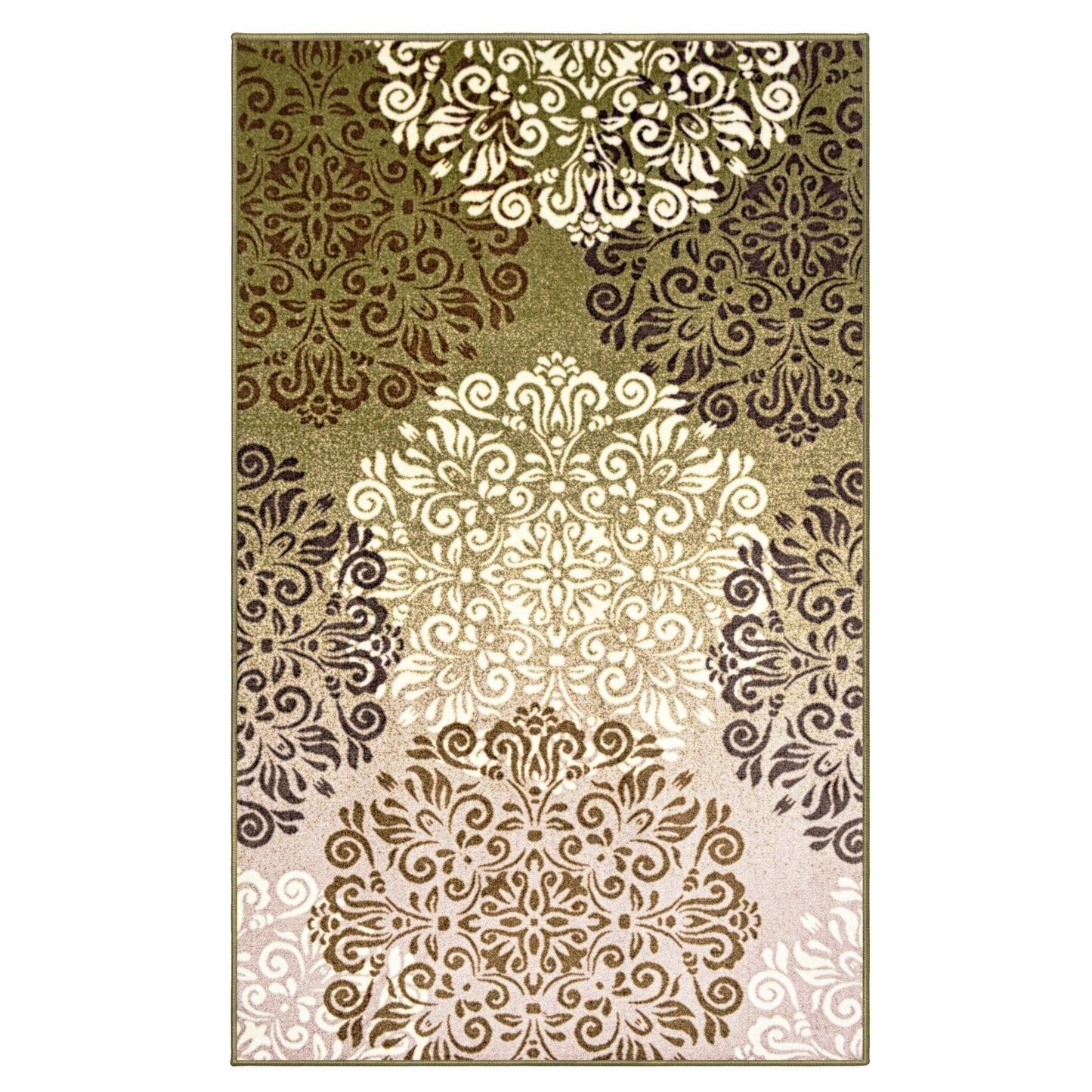 Hedena Non-Slip Foldable Modern Baroque Medallion Rug FredCo
