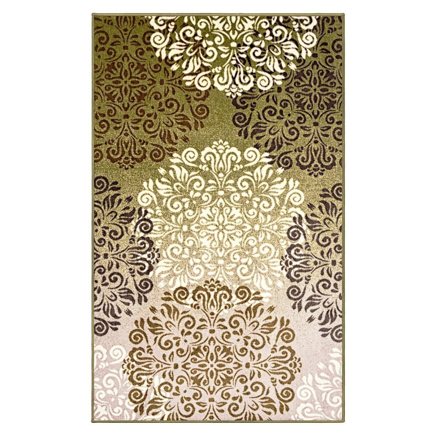 Hedena Non-Slip Foldable Modern Baroque Medallion Rug FredCo