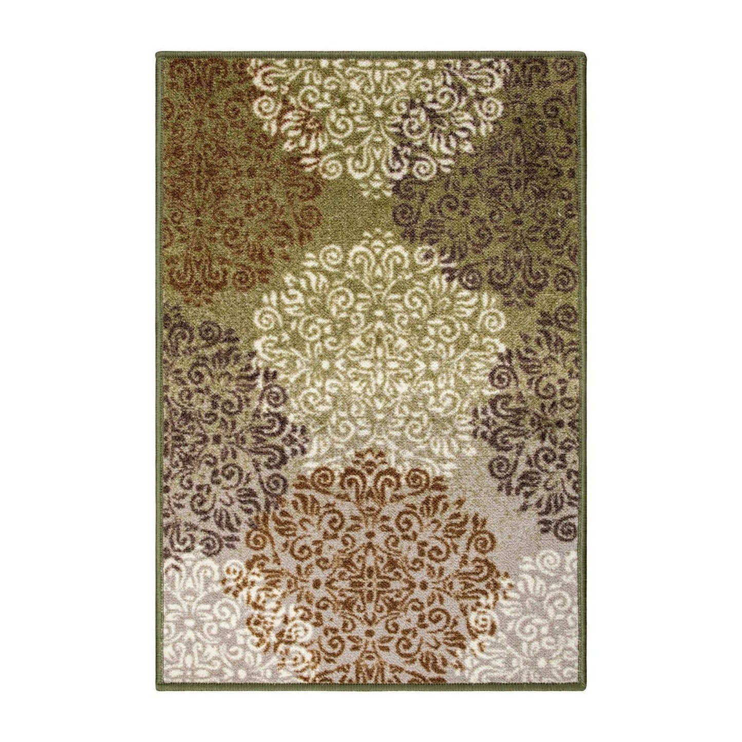 Hedena Non-Slip Foldable Modern Baroque Medallion Rug FredCo