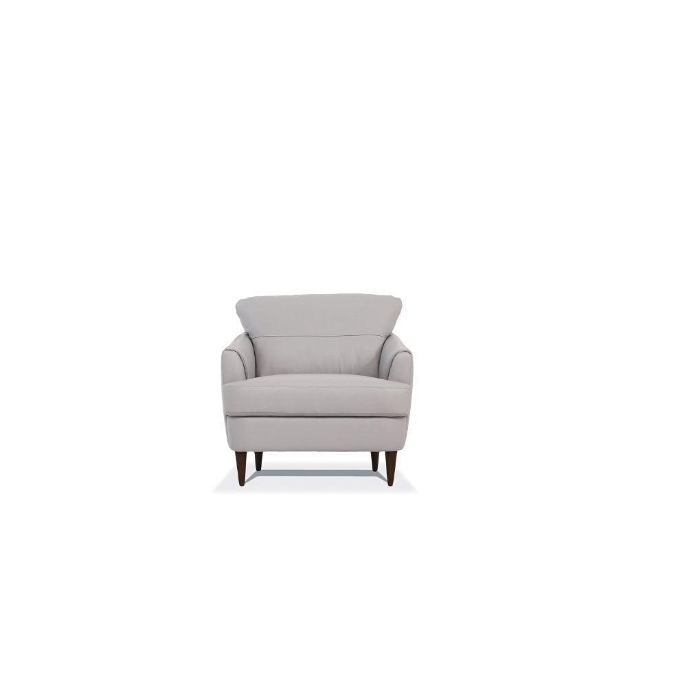 Helena Chair Pearl Gray Leather FredCo