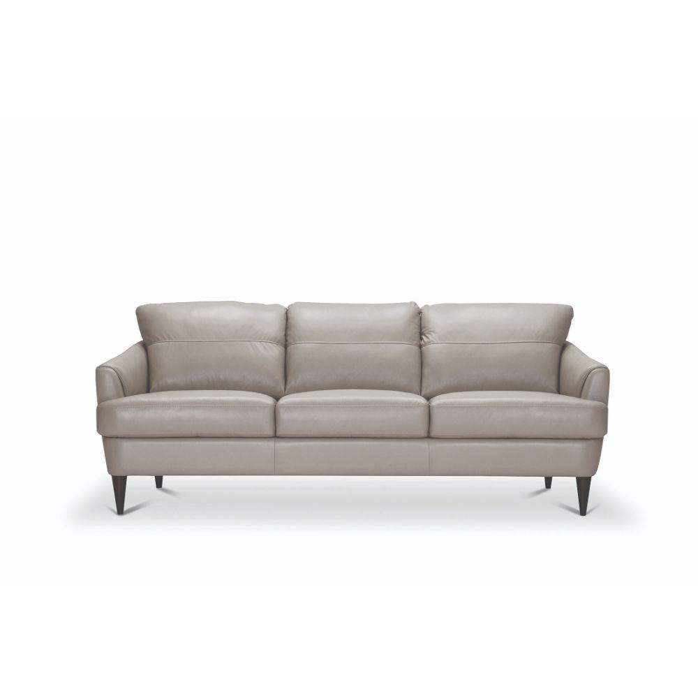 Helena Sofa Pearl Gray Leather FredCo