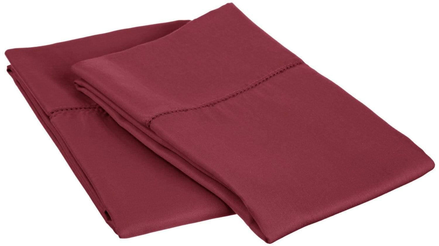 Hem Stitch 600-Thread-Count Pillowcases Set, Cotton Blend, 8 Colors FredCo