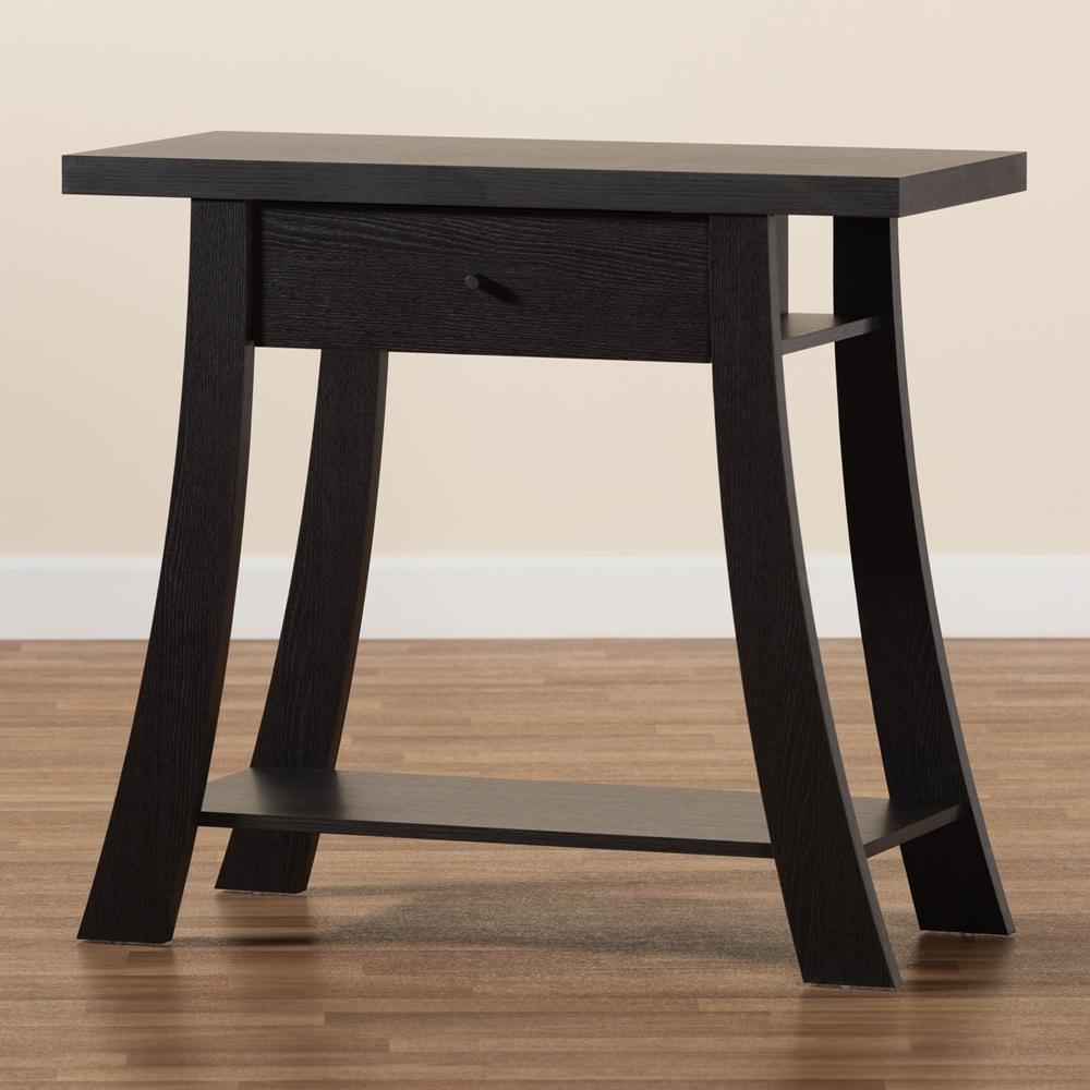 Herman Modern and Contemporary Dark Brown Finished Wood 1-Drawer Console Table FredCo