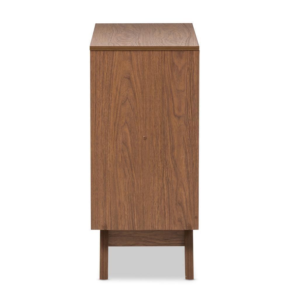 Hildon Mid-Century Modern White and Walnut Wood 4-Drawer Storage Chest FredCo