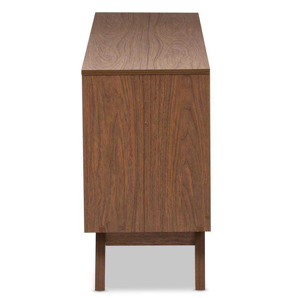 Hildon Mid-Century Modern White and Walnut Wood 6-Drawer Storage Dresser FredCo