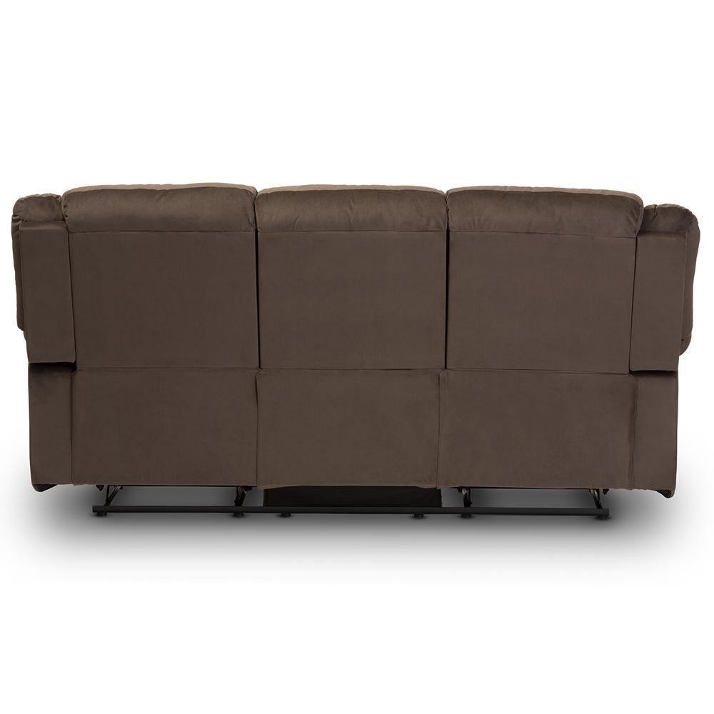 Hollace Modern and Contemporary Taupe Microsuede 3-Seater Recliner FredCo