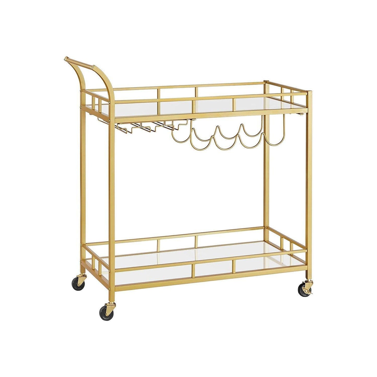 Home Bar Serving Cart Gold FredCo