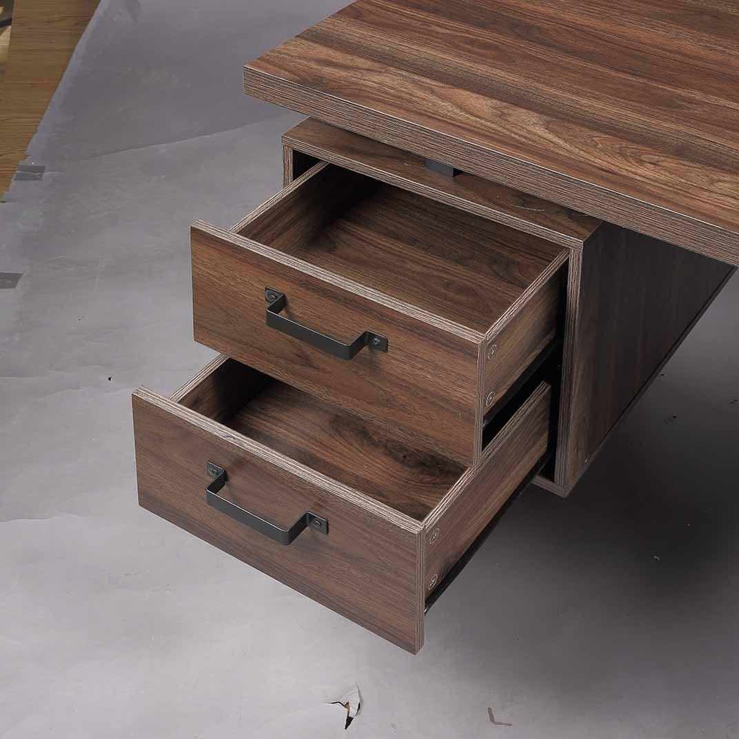 Home Office Computer Desk with Drawers, 59 inch Brown FredCo