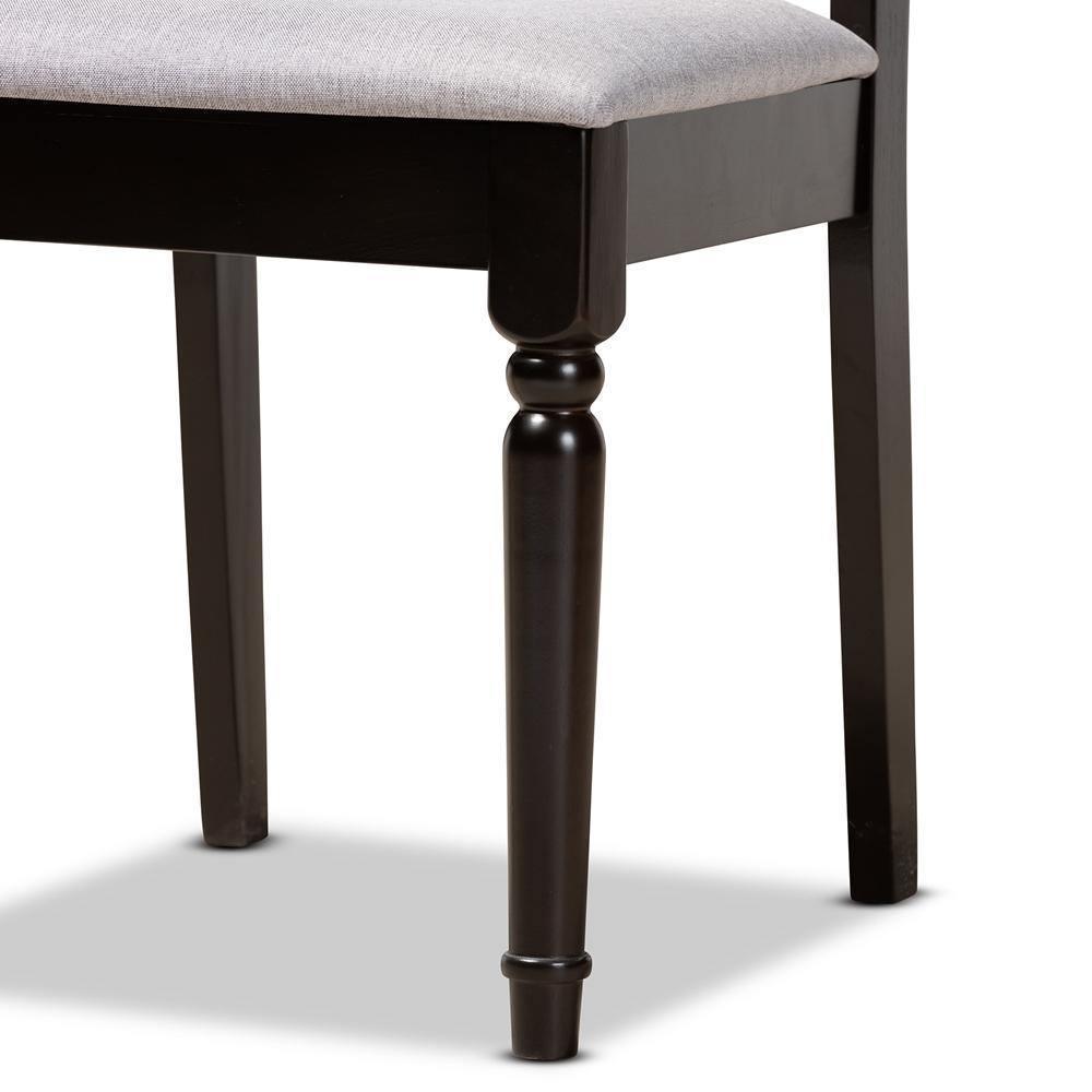 Imogen Modern and Contemporary Grey Fabric Upholstered and Dark Brown Finished Wood 5-Piece Dining Set FredCo