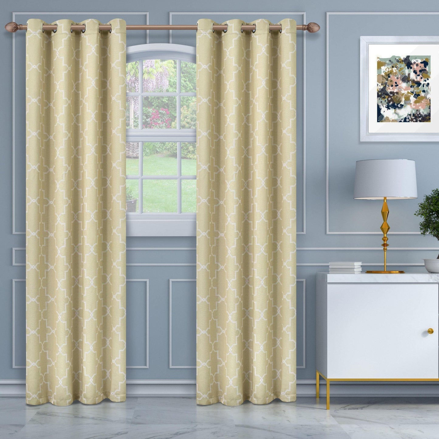 Imperial Trellis Blackout 2 Panel Curtains FredCo