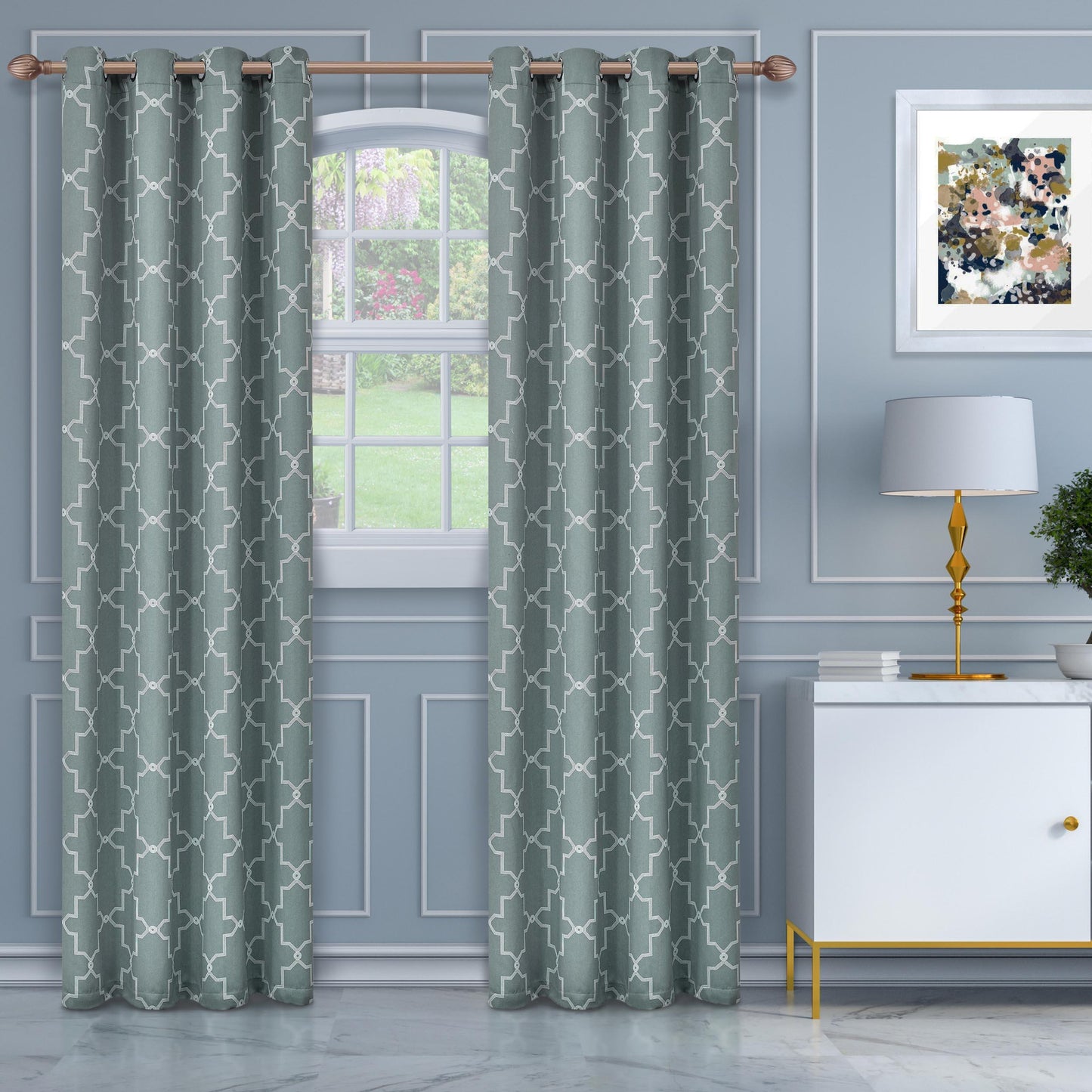 Imperial Trellis Blackout 2 Panel Curtains FredCo