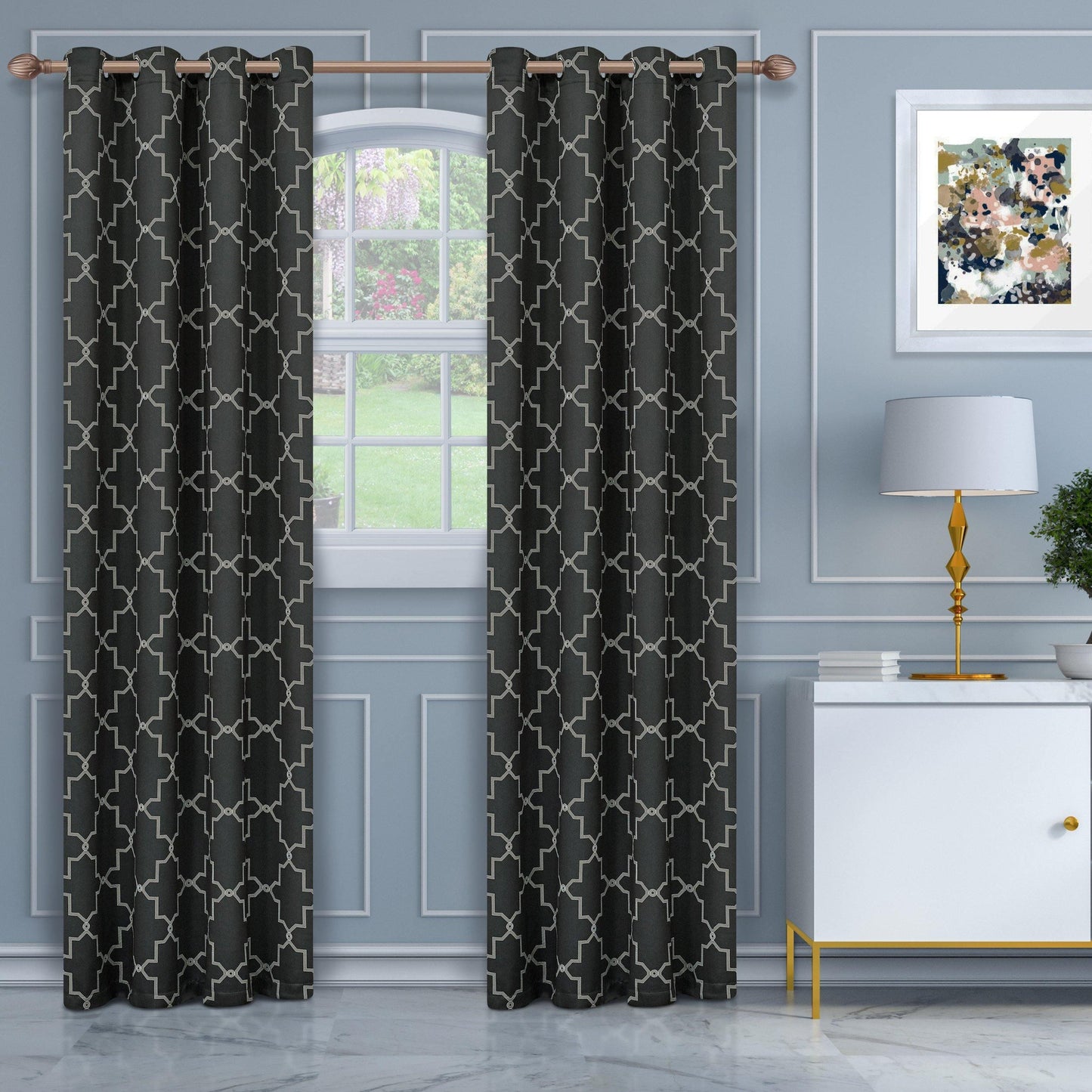 Imperial Trellis Blackout 2 Panel Curtains FredCo