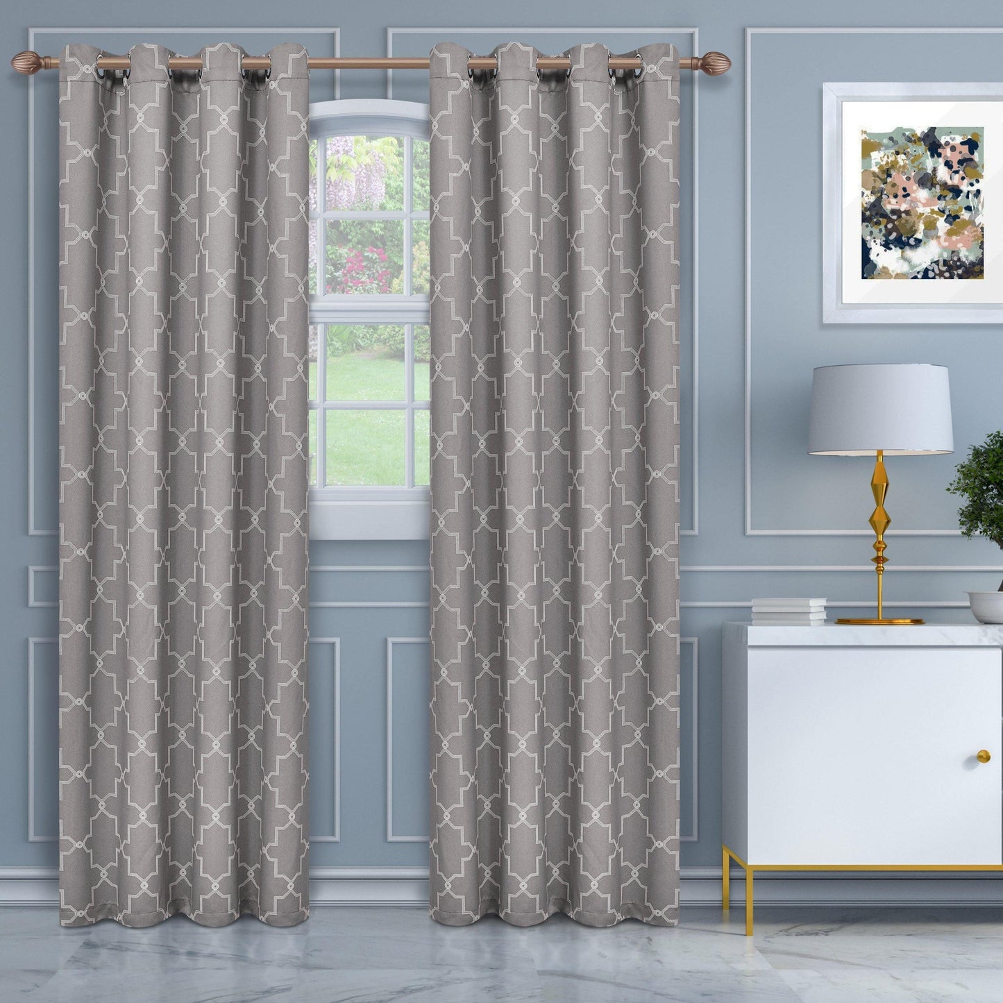 Imperial Trellis Blackout 2 Panel Curtains FredCo