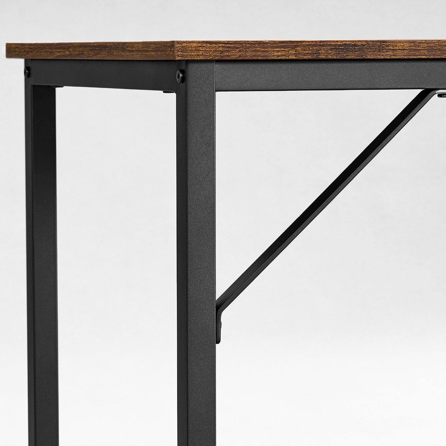 Industrial Browmn Slim Computer Desk for Small Space FredCo