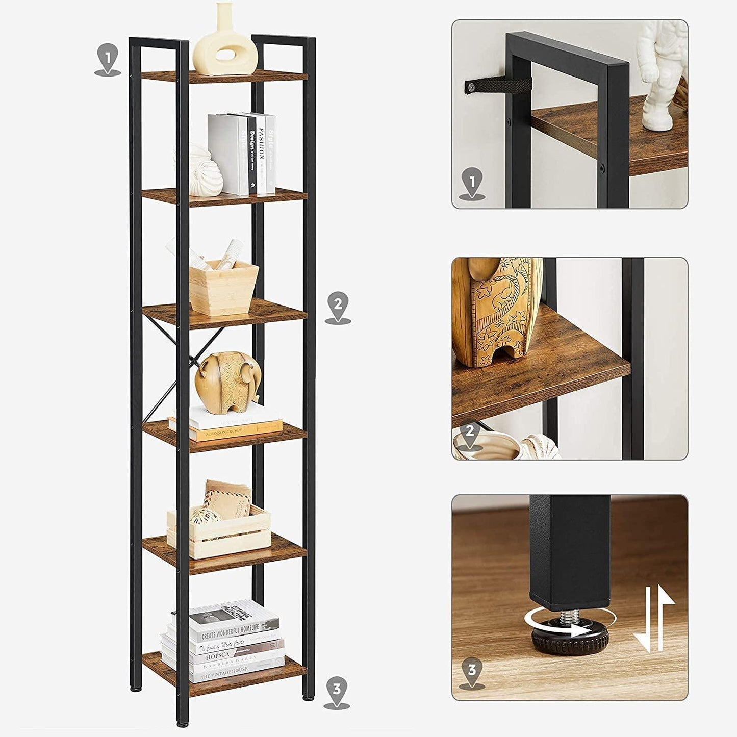 Industrial Brown 6 Layers Storage Shelf Unit FredCo