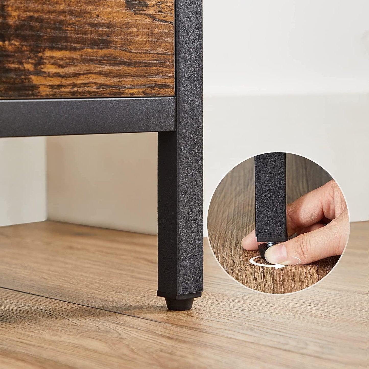 Industrial Brown & Black Chest of Drawers for Bedroom FredCo