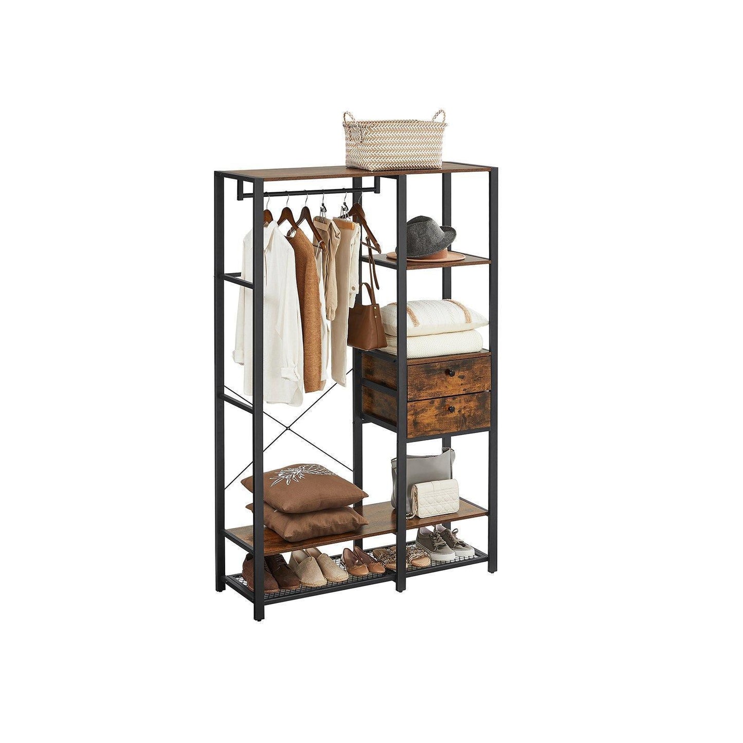 Industrial Closet Organizer with Drawers & Shelf FredCo