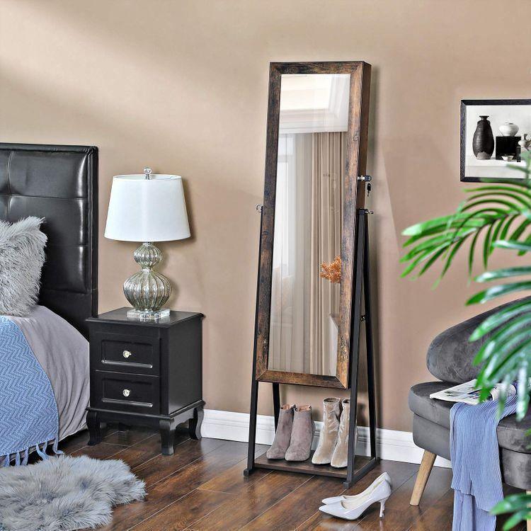 Industrial Mirror Jewelry Cabinet Armoire FredCo