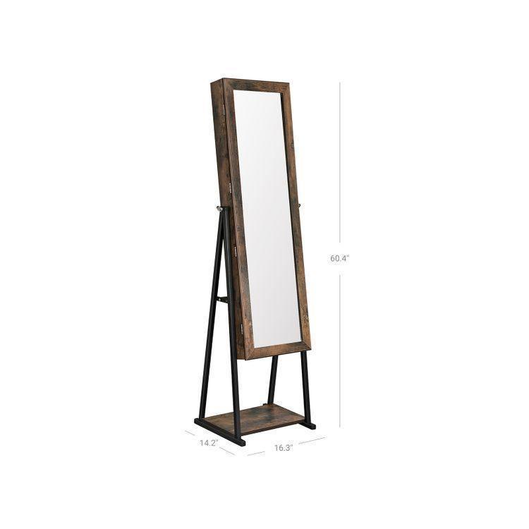 Industrial Mirror Jewelry Cabinet Armoire FredCo