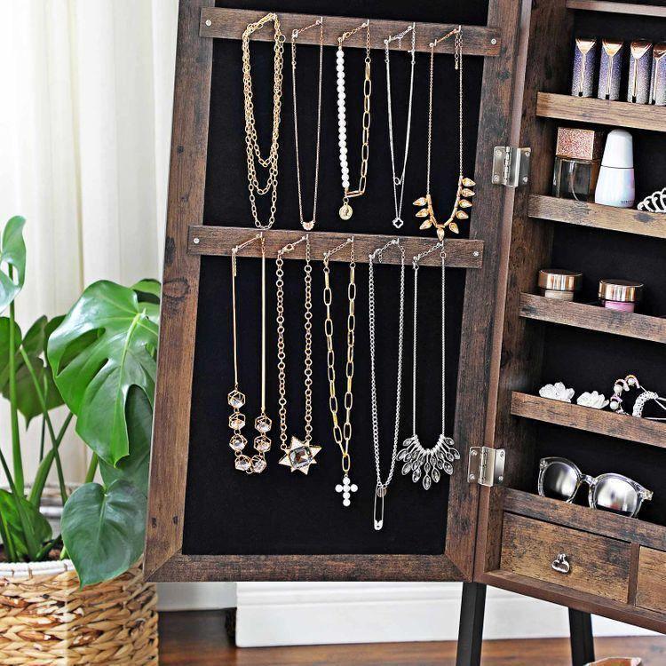 Industrial Mirror Jewelry Cabinet Armoire FredCo