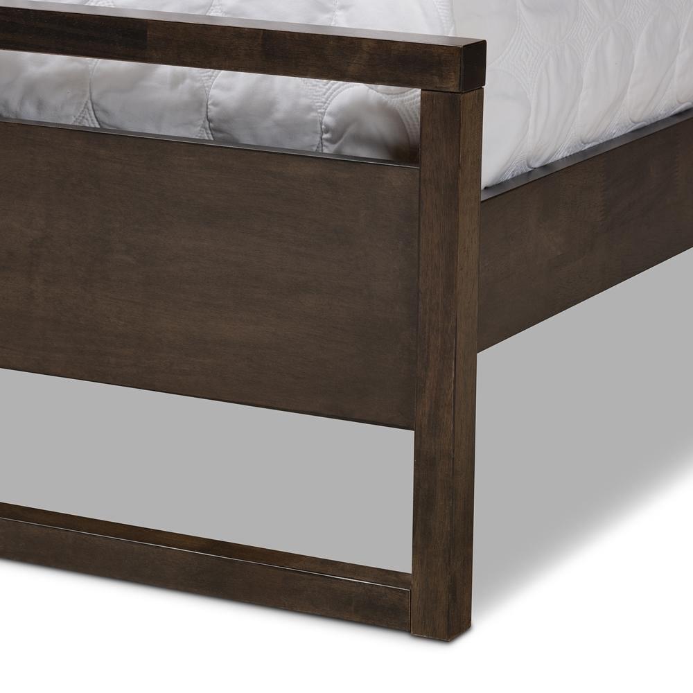 Inicio Modern and Contemporary Charcoal Brown Finished Wood Queen Size Platform Bed FredCo