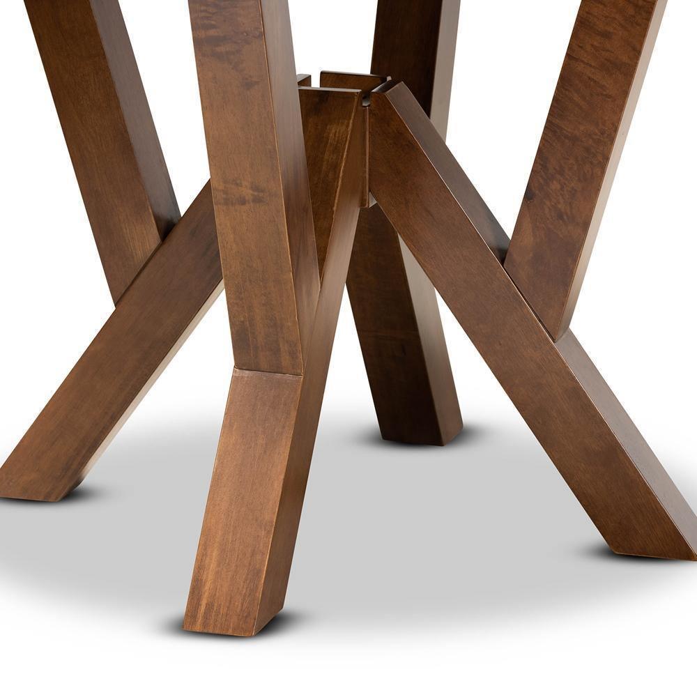 Irene Modern and Contemporary Walnut Brown Finished 35-Inch-Wide Round Wood Dining Table FredCo
