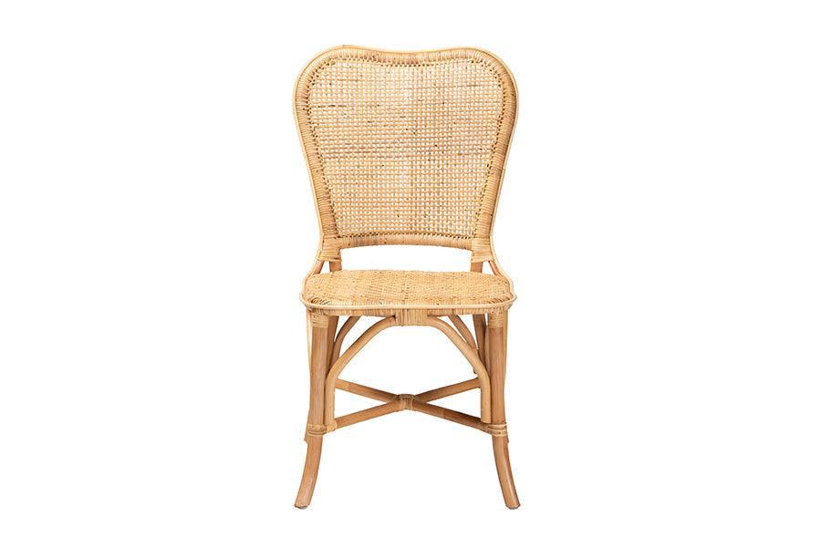 Irene Modern Bohemian Natural Rattan Dining Chair FredCo