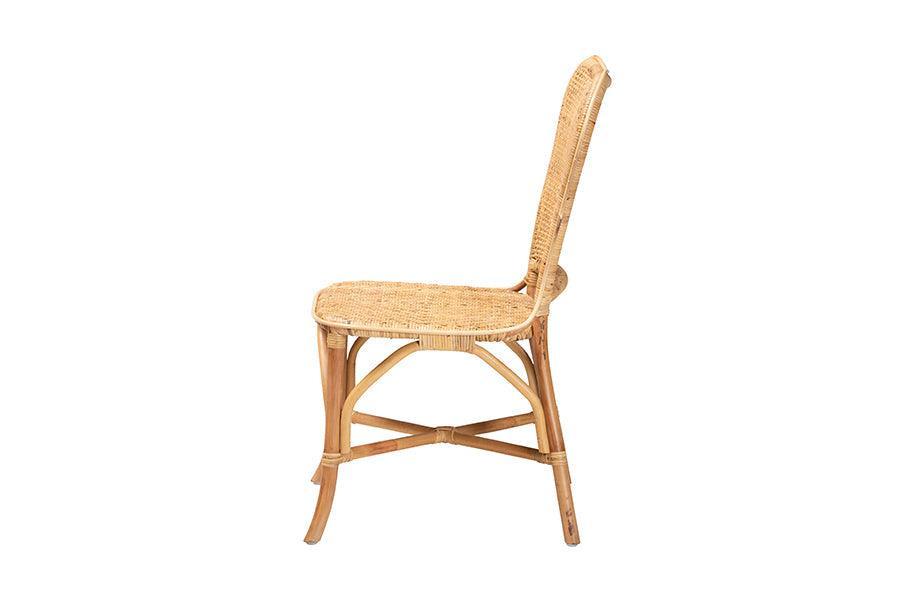 Irene Modern Bohemian Natural Rattan Dining Chair FredCo