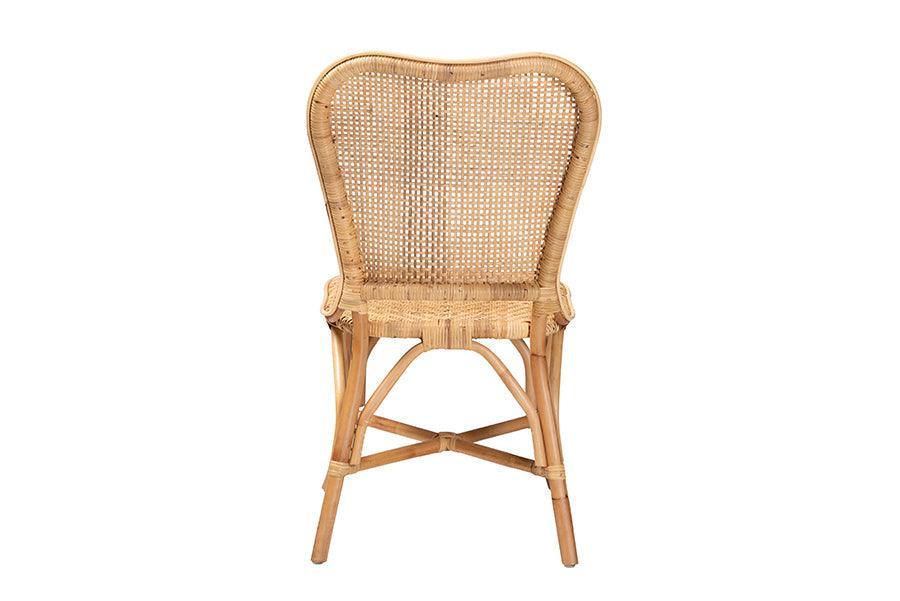 Irene Modern Bohemian Natural Rattan Dining Chair FredCo