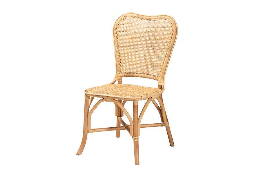 Irene Modern Bohemian Natural Rattan Dining Chair FredCo