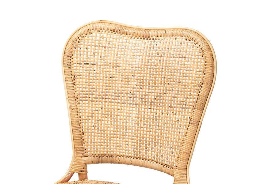 Irene Modern Bohemian Natural Rattan Dining Chair FredCo
