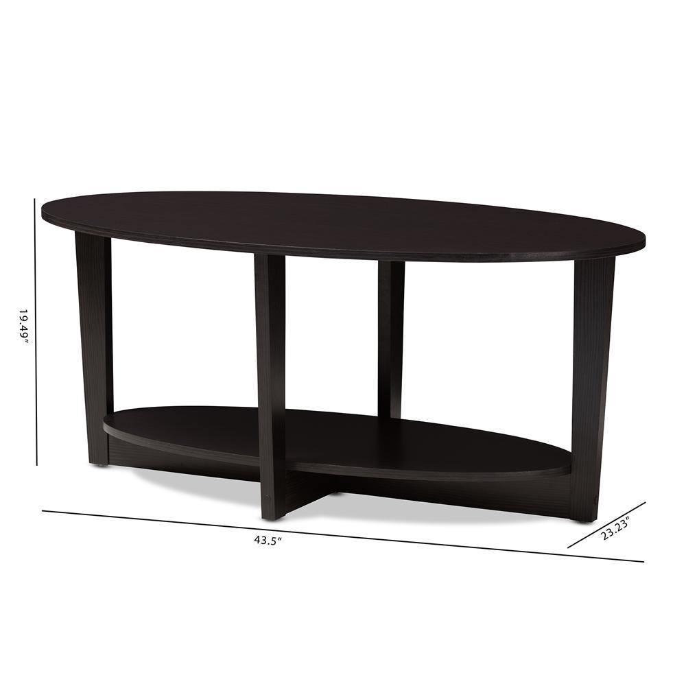 Jacintha Modern and Contemporary Wenge Brown Finished Coffee Table FredCo