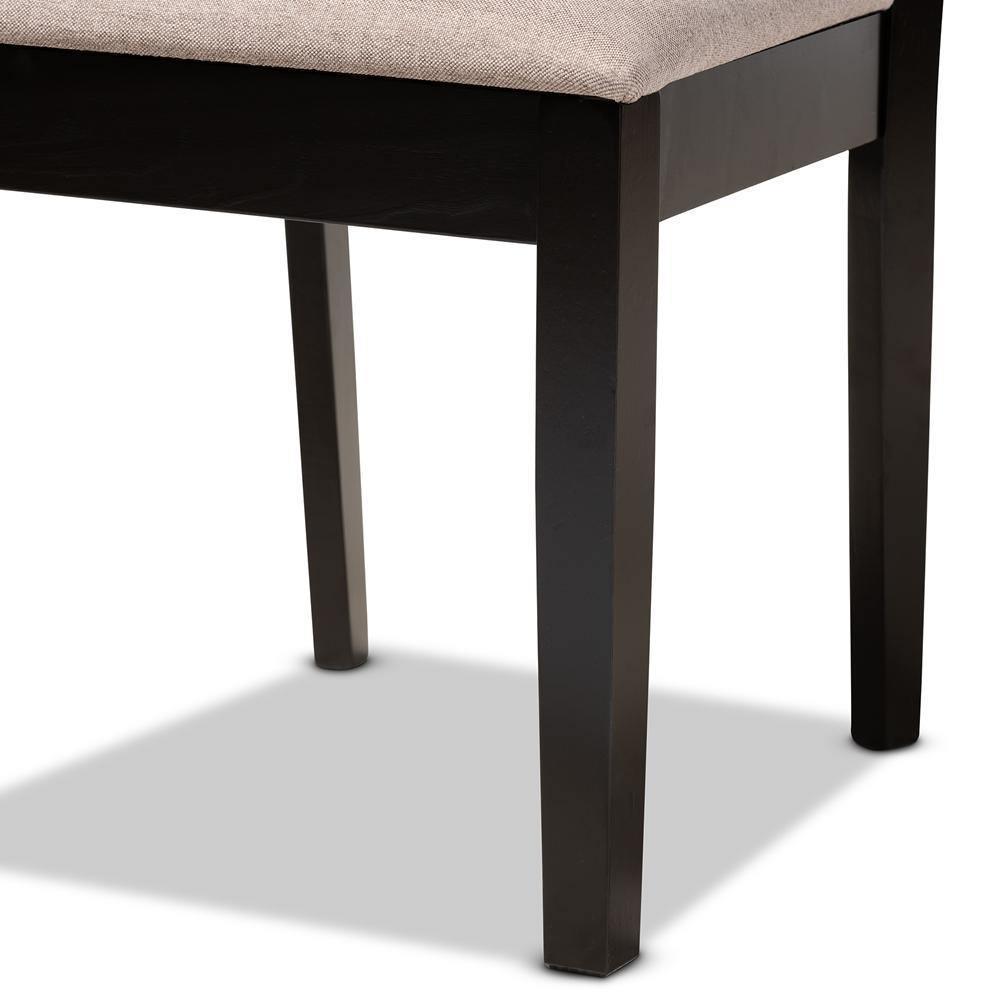Jackson Modern and Contemporary Sand Fabric Upholstered and Espresso Brown Finished Wood 4-Piece Dining Chair Set FredCo