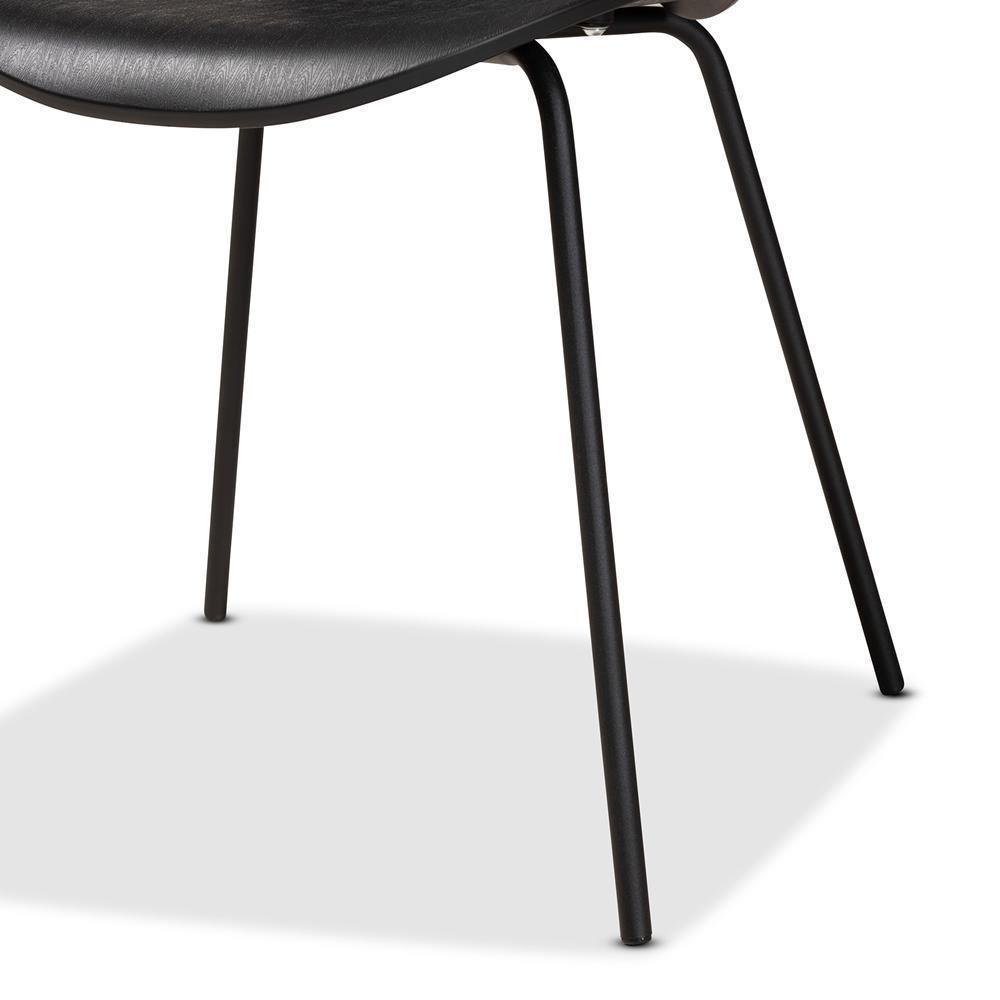 Jaden Modern and Contemporary Black Plastic and Black Metal 4-Piece Dining Chair Set FredCo