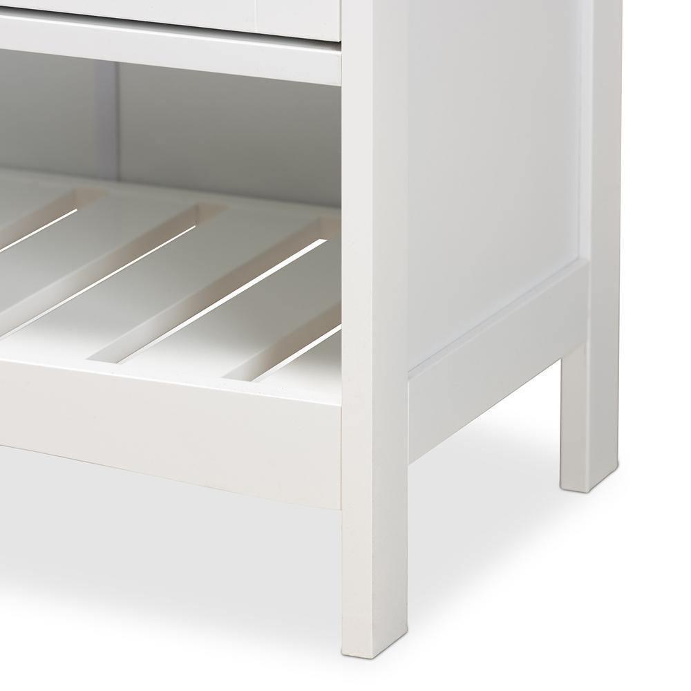 Jaela Modern and Contemporary White Finished Wood 2-Door Bathroom Storage Cabinet FredCo