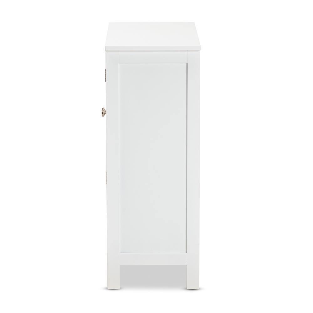 Jaela Modern and Contemporary White Finished Wood 2-Door Bathroom Storage Cabinet FredCo