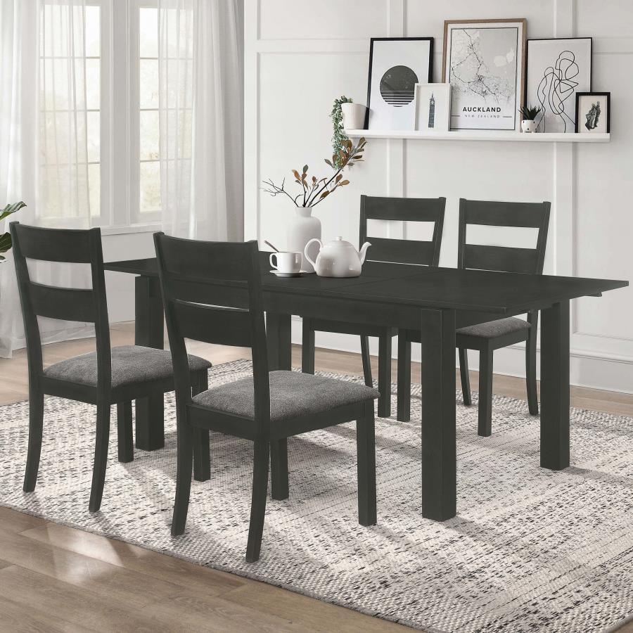 Jakob 5-piece Rectangular Dining Set Grey and Black 115131-S5 Coaster FredCo