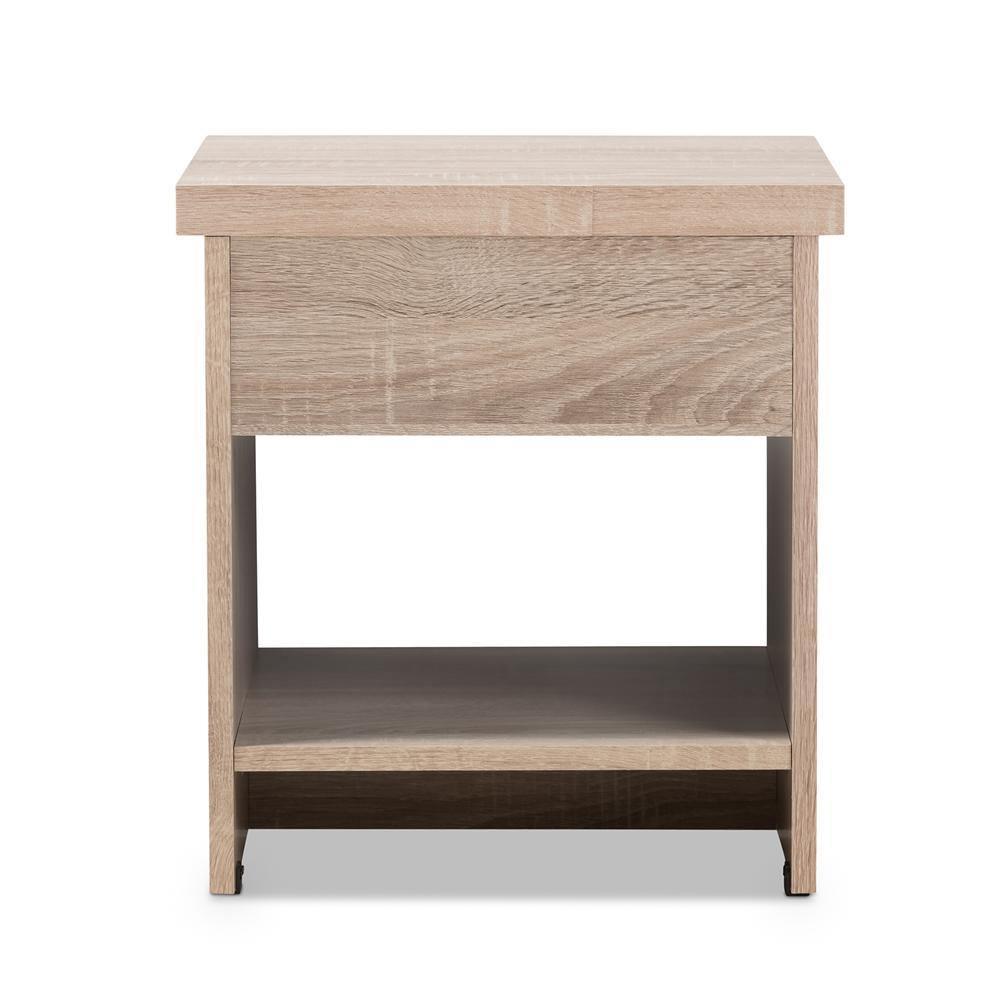 Jamie Modern and Contemporary Two-Tone Oak and Grey Wood 1-Drawer 1-Shelf Nightstand FredCo
