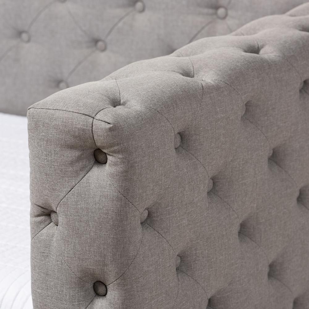 Janie Classic And Contemporary Grey Fabric Upholstered Daybed With Trundle FredCo