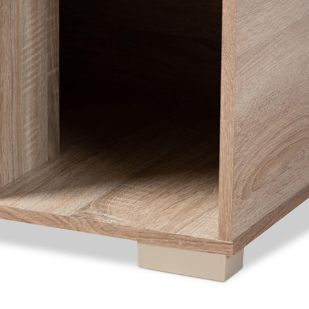 Jasper Modern and Contemporary Oak Finished 2-Door Wood Cat Litter Box Cover House FredCo